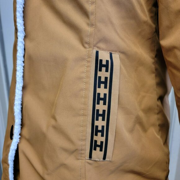 Brown Faux Sherpa Lined Coat Juniors Sz XL Button Front Jacket Boho Bohemian - Picture 5 of 9